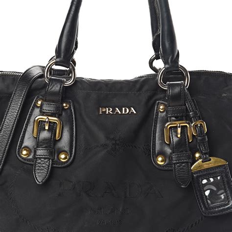 prada nylon tote with embroidered logo|prada tessuto nylon pouch.